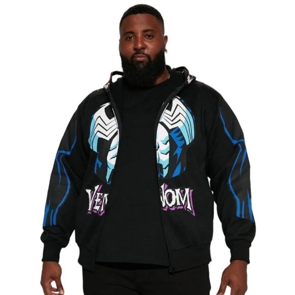 CLEARANCE Marvel Venom Full Face Zip Up Hoodie Cosplay Costume - Picture 3 of 14
